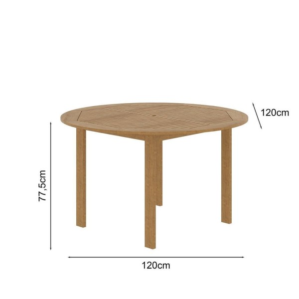 Encontraproduto.com.br - Conjunto De Mesa Redonda E 4 Cadeiras Dobráveis Aster Yescasa Madeira