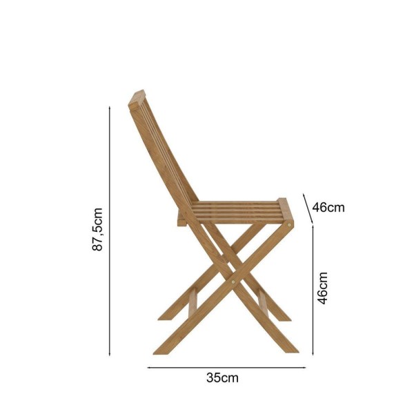 Encontraproduto.com.br - Conjunto De Mesa Redonda E 4 Cadeiras Dobráveis Aster Yescasa Madeira
