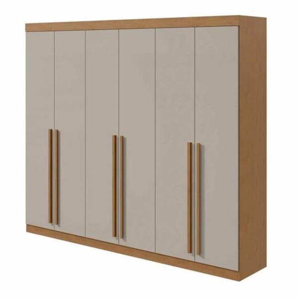 Guarda Roupa 6 Portas Berta - Móveis Lopas - Amendoa Clean Off White