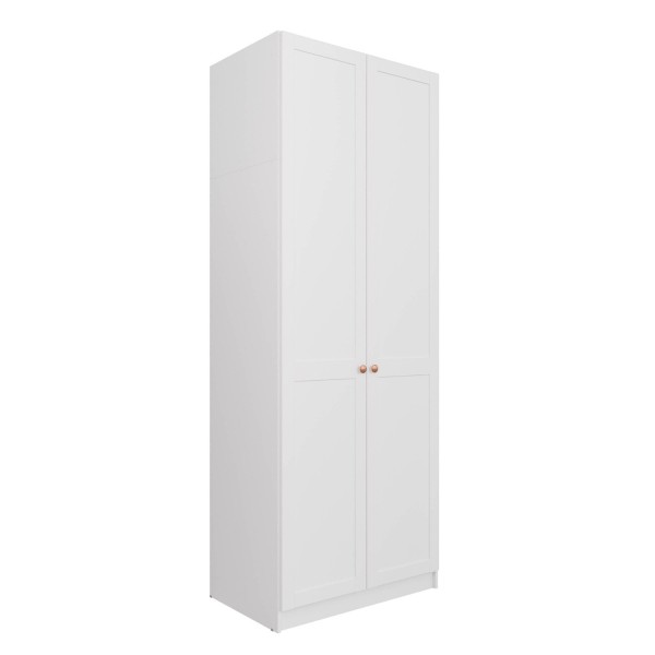 Encontraproduto.com.br - Guarda-Roupa Modulado 2 Portas Americanas com Cabideiro e 2 Gavetas Hera CabeCasa MadeiraMadeira Branco Geada