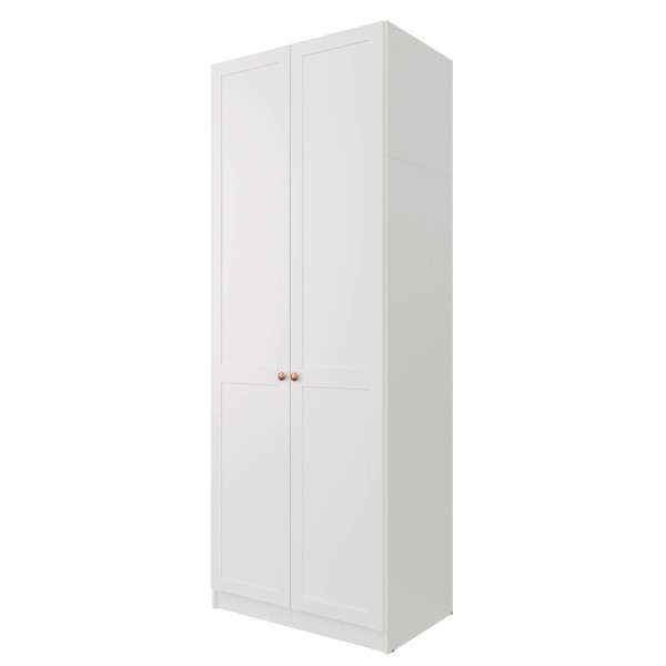 Encontraproduto.com.br - Guarda-Roupa Modulado 2 Portas Americanas com Cabideiro e 2 Gavetas Hera CabeCasa MadeiraMadeira Branco Geada