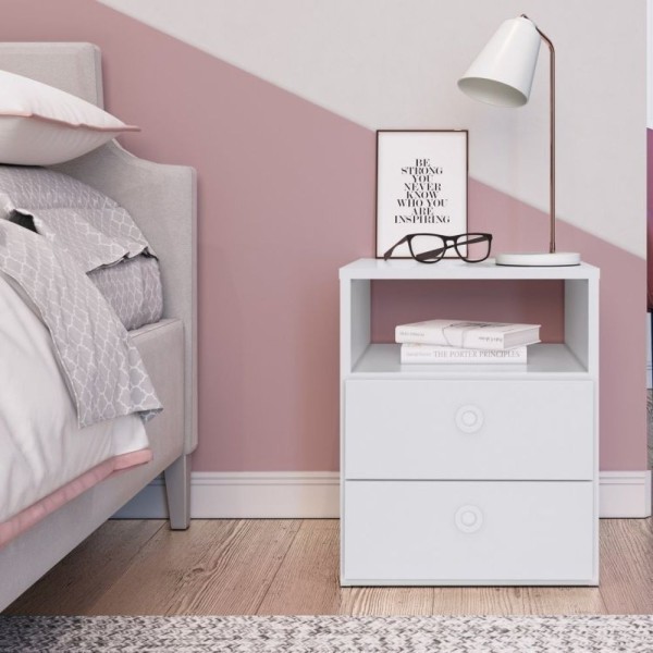 Encontraproduto.com.br - Quarto Juvenil Com Cama Guarda Roupas E Mesa De Cabeceira 80 Tókio Branco