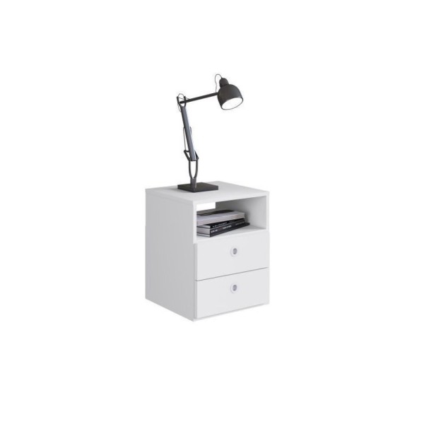 Encontraproduto.com.br - Quarto Juvenil Com Cama Guarda Roupas E Mesa De Cabeceira 80 Tókio Branco