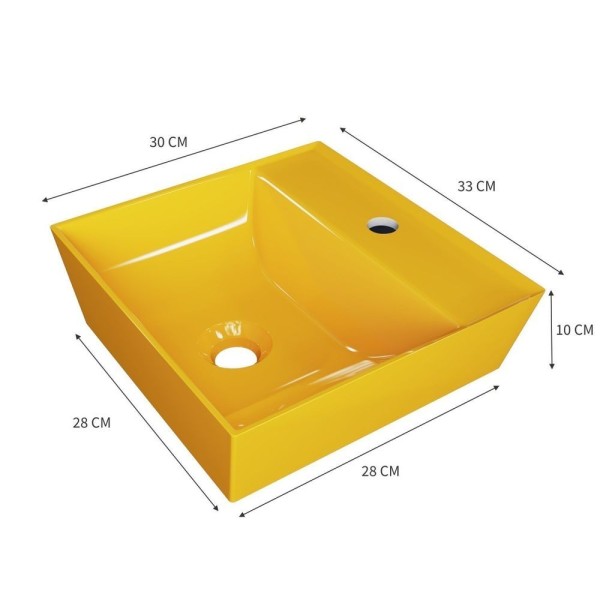 Encontraproduto.com.br - Kit Cuba Aq33 Volcano Com Torneira C50 E Válvula Abs Com Sifão E Flexível Amarelo