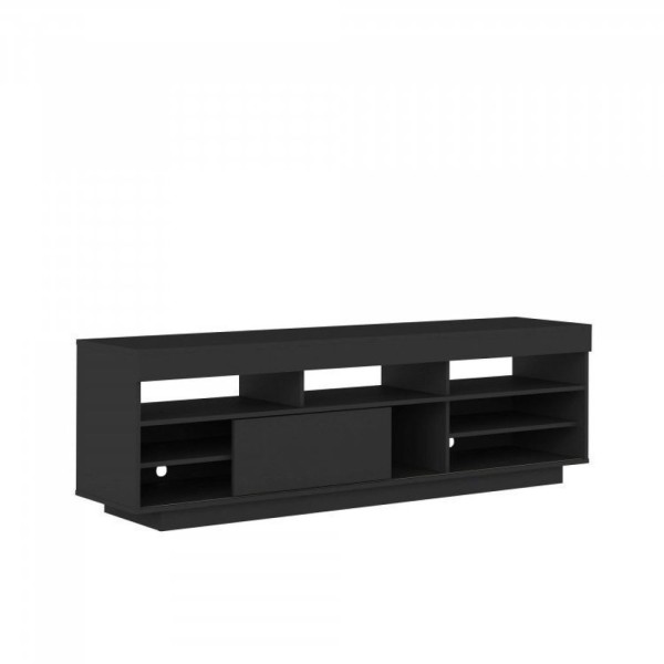 Encontraproduto.com.br - Conjunto Sala De Estar Rack Com Painel Para Tv Até 60 Pol Com Mesa De Centro E Mesa De Apoio Treviso Preto