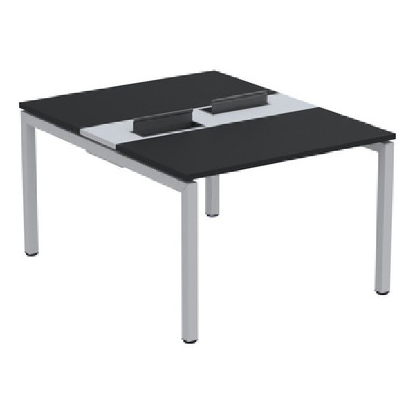 Encontraproduto.com.br - Mesa Plataforma Dupla Com Pé De Aço Para Coworking 120x140-2p Pdc12-14-2p Preto-cinza