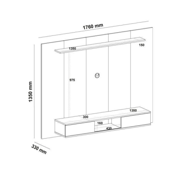 Encontraproduto.com.br - Conjunto Sala De Estar Painel Para Tv Até 65 Polegada Nevada Com Mesa De Centro E Mesa De Apoio Sky Carvalho-off White