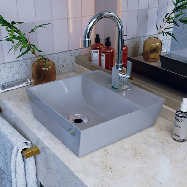 Encontraproduto.com.br - Kit Cuba Aq33 Volcano Com Válvula Metal E Sifão Com Flexível Cinza