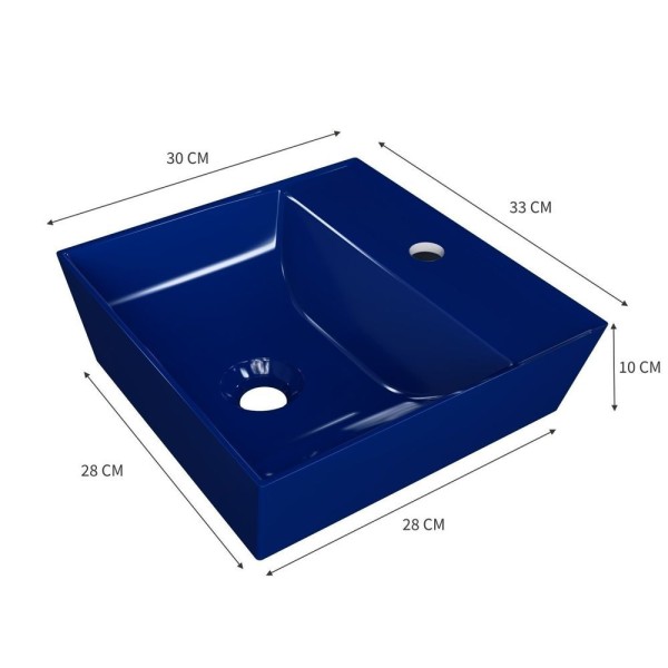 Encontraproduto.com.br - Kit Cuba Aq33 Volcano Com Torneira 1198 E Válvula Metal Com Sifão E Flexível Azul Escuro