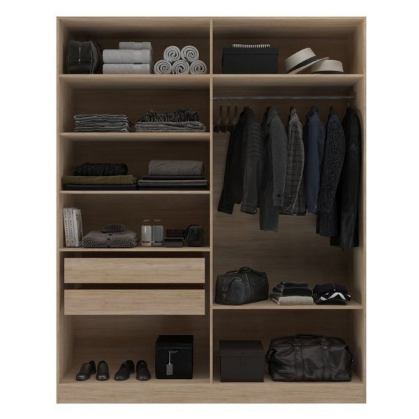Encontraproduto.com.br - Quarto Modulado 3 Guarda Roupas 2 Mesas De Cabeceira 1 Módulo Ponte Aéreo San Diego Moveis Sul Aveiro Oak/cinza Urbano