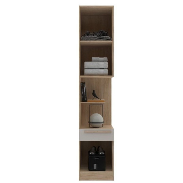 Encontraproduto.com.br - Quarto Modulado 3 Guarda Roupas 2 Mesas De Cabeceira 1 Módulo Ponte Aéreo San Diego Moveis Sul Aveiro Oak/cinza Urbano