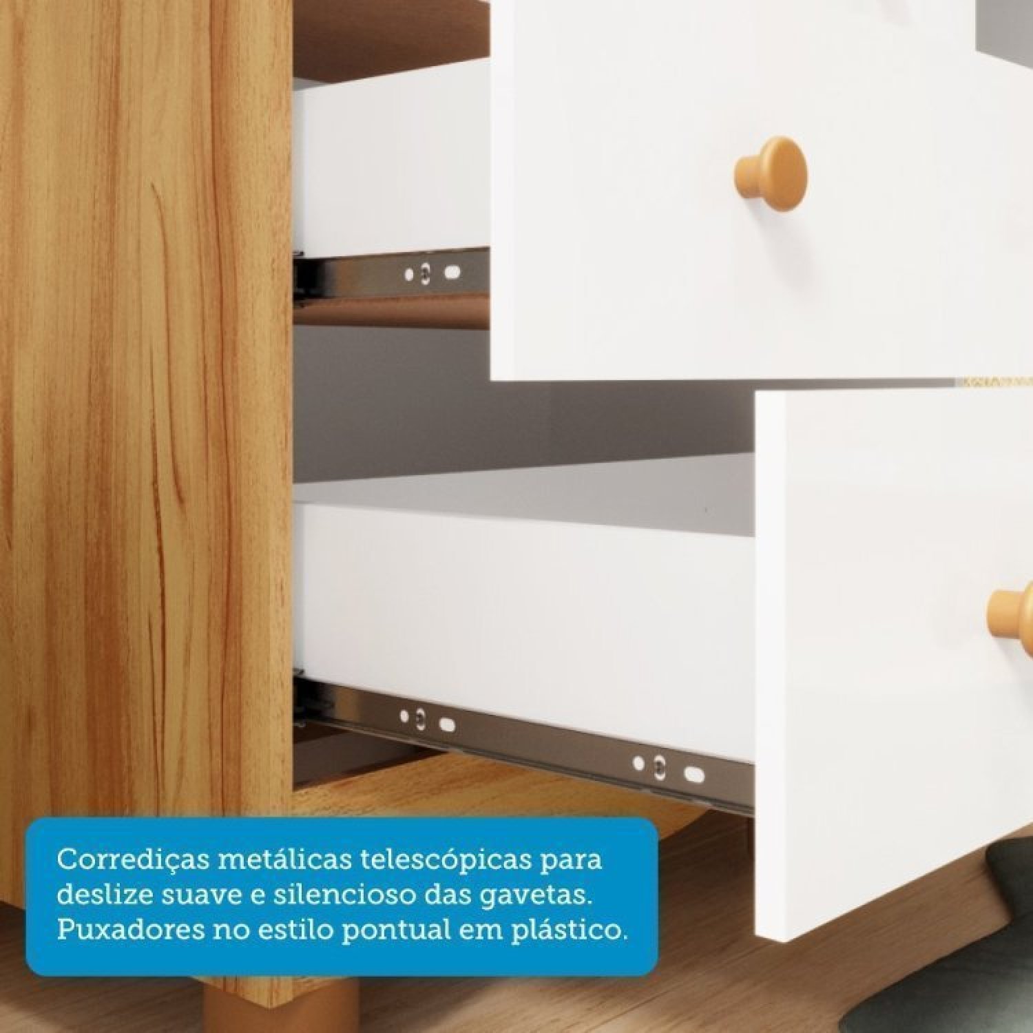 Encontraproduto.com.br - Quarto De Bebê Cômoda 1 Porta Com Janela E 4 Gavetas E Berço Espresso Móveis Branco Brilho/amêndoa