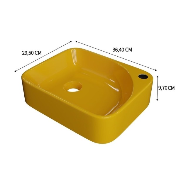 Encontraproduto.com.br - Kit Cuba Ro36 Cross Com Torneira Luxo E Válvula Click Com Sifão E Flexível Amarelo