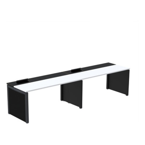 Mesa De Plataforma Simples Para 2 Pessoas Corporativa 110x792-2p Pscpp110-792-2p Branco-preto