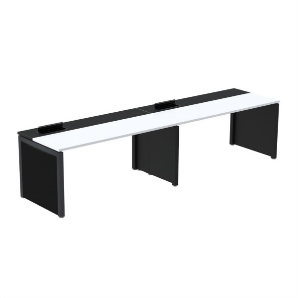 Mesa De Plataforma Simples Para 2 Pessoas Corporativa 110x792-2p Pscpp110-792-2p Branco-preto