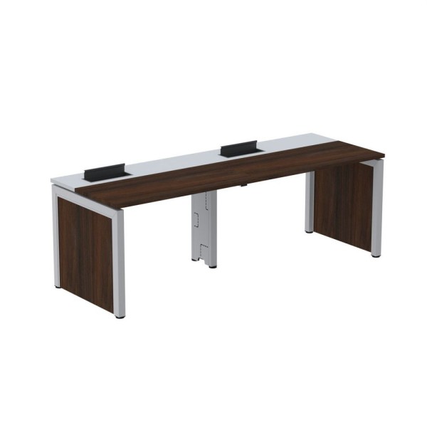 Mesa De Plataforma Simples Para 2 Pessoas Corporativa 160x792/2p Pscpp160/792/2p Branco/cinza