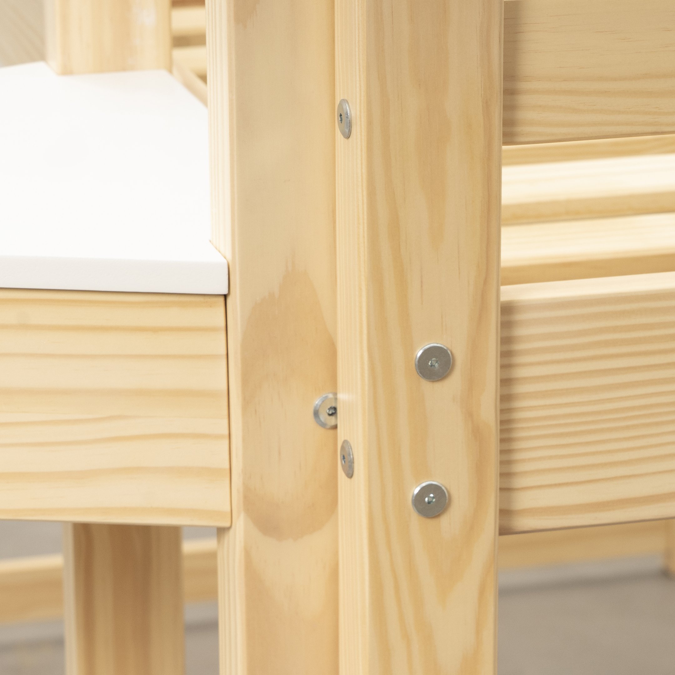 Encontraproduto.com.br - Cama Alta Infantil Divertida Com Escorregador Transversal Casatema Branco-natural