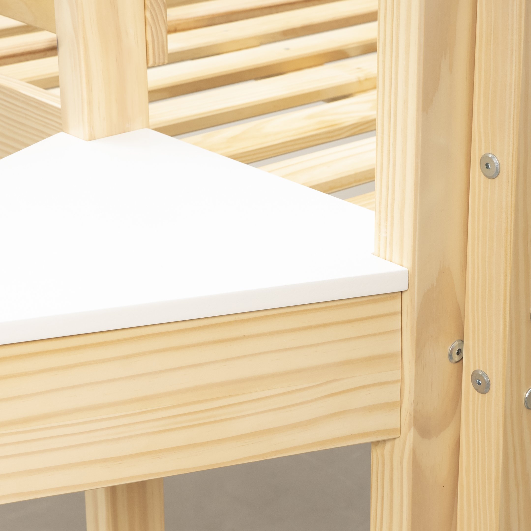 Encontraproduto.com.br - Cama Alta Infantil Divertida Com Escorregador Transversal Casatema Branco-natural