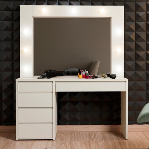 Encontraproduto.com.br - Penteadeira Camarim 184 X 136cm Anne Off White