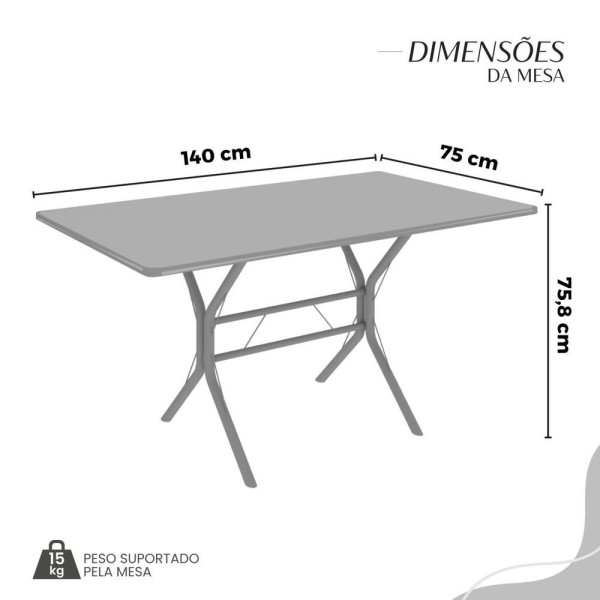 Encontraproduto.com.br - Conjunto Sala De Jantar Mesa Retangular 140x75cm Tampo Granito Topázio 6 Cadeiras Paraty Paraopeba- Preto Fosco