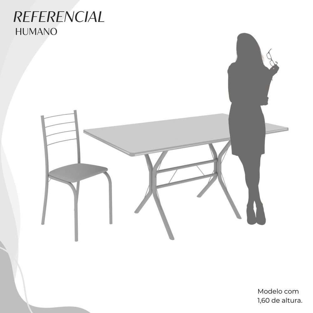 Encontraproduto.com.br - Conjunto Sala De Jantar Mesa Retangular 140x75cm Tampo Ardósia Indiana 6 Cadeiras Rio Paraopeba - Branco