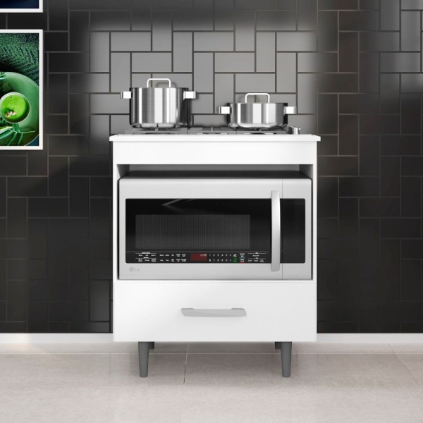 Encontraproduto.com.br - Balcão Multiuso 1 Gaveta Alecrim Branco