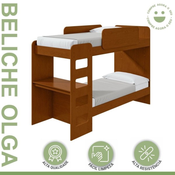 Encontraproduto.com.br - Beliche Solteiro Cantos Arredondados Com Led Olga Frassino