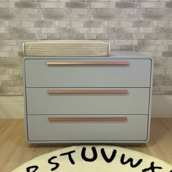 Encontraproduto.com.br - Cômoda Infantil 3 Gavetas Wave Cinza