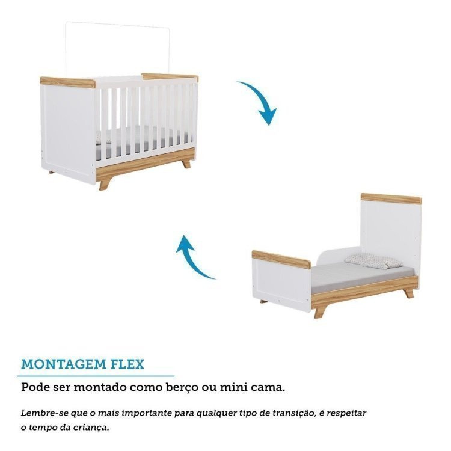 Encontraproduto.com.br - Quarto de Bebê Completo com Cômoda Berço e Guarda Roupa 100% Mdf Retrô Kakau Espresso Móveis Branco Brilho/Amêndoa