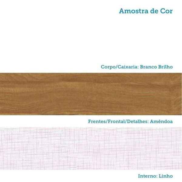 Encontraproduto.com.br - Quarto de Bebê Completo com Cômoda Berço e Guarda Roupa 100% Mdf Retrô Kakau Espresso Móveis Branco Brilho/Amêndoa