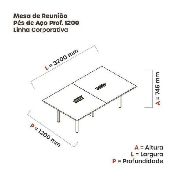 Encontraproduto.com.br - Mesa Reunião 320cm X 120cm Mrcpb3212 Branco