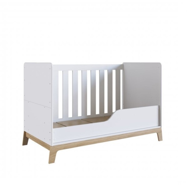 Encontraproduto.com.br - Conjunto Berço 3 em 1 com Colchão + Guarda-roupas Branco