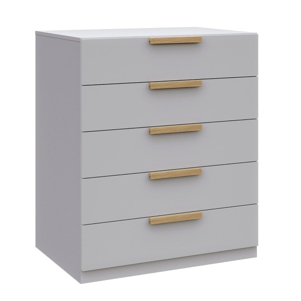 Encontraproduto.com.br - Cômoda 5 Gavetas 80cm Jade CabeCasa MadeiraMadeira Cinza Urbano
