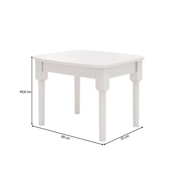 Encontraproduto.com.br - Mesa Infantil com 2 cadeiras Mariah Madeira Maciça e Laca Casatema Branco/Amarelo