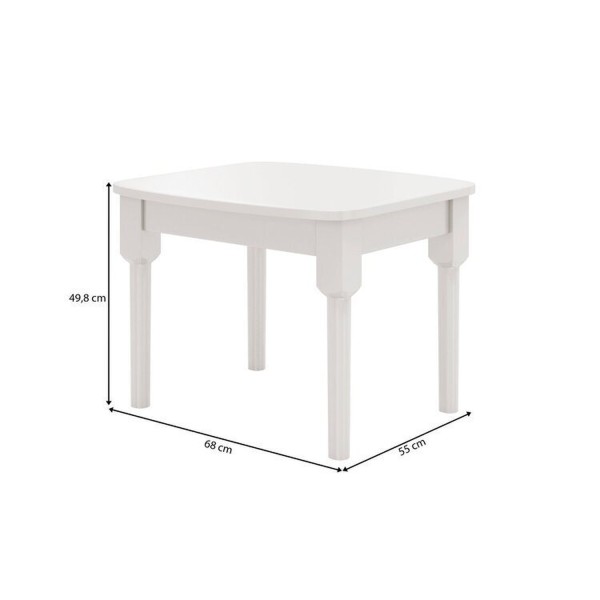 Encontraproduto.com.br - Mesa Infantil com 2 cadeiras Mariah Madeira Maciça e Laca Casatema Branco