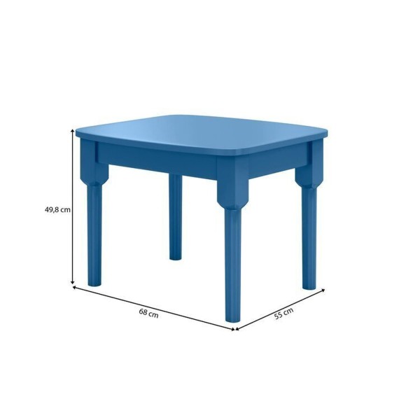 Encontraproduto.com.br - Mesa Infantil com 2 cadeiras Mariah Madeira Maciça e Laca Casatema Azul Zimbro/Menta