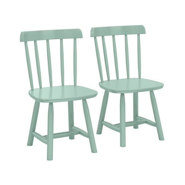 Encontraproduto.com.br - Mesa Infantil com 2 cadeiras Mariah Madeira Maciça e Laca Casatema Azul Zimbro/Menta