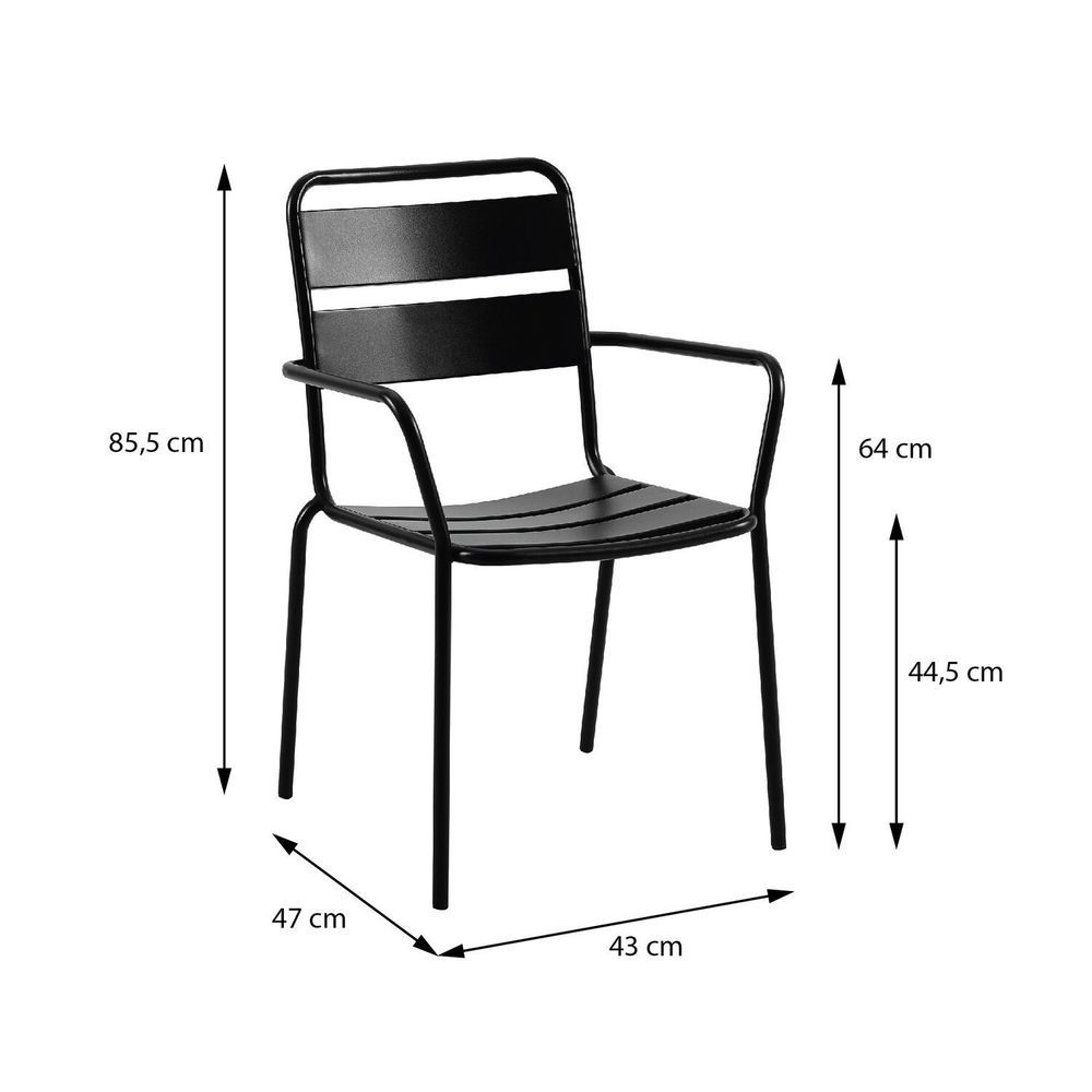 Encontraproduto.com.br - Cadeira Bora Com Braço Jardim E Varanda Preta
