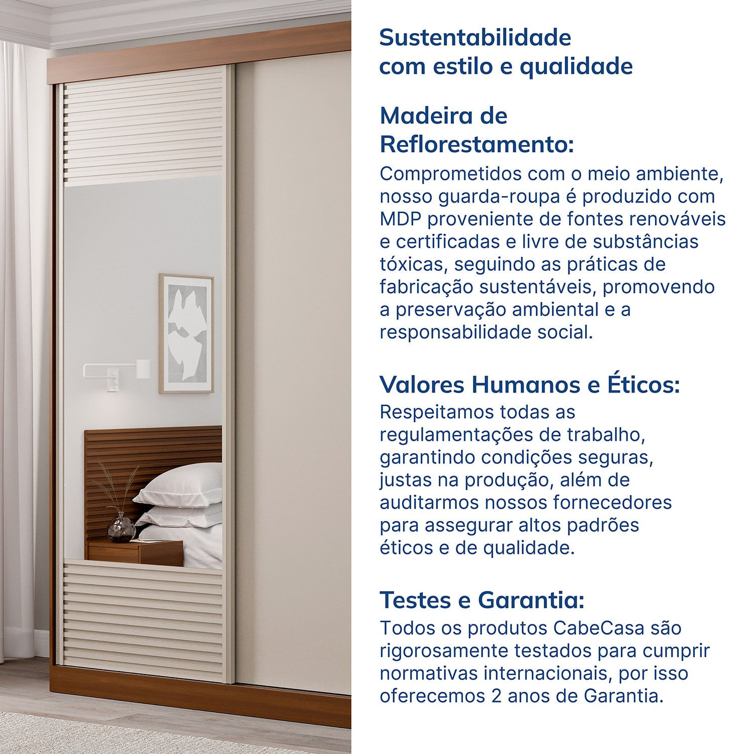 Encontraproduto.com.br - Guarda-roupa Solteiro 2 Portas 1 Porta Com Espelho Samambaia Cabecasa Madeiramadeira Freijó/off White