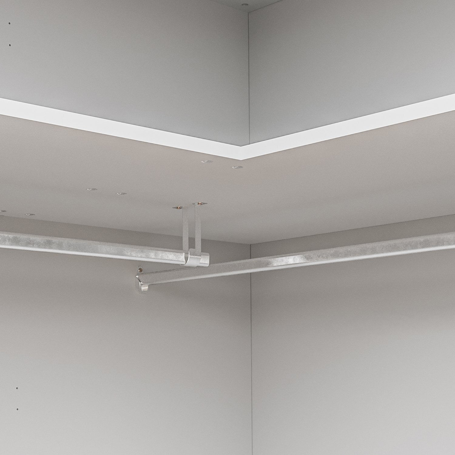 Encontraproduto.com.br - Guarda-roupa de Canto Reto Modular 95cm sem Portas com Cabideiros Jade Cabecasa Madeiramadeira Branco