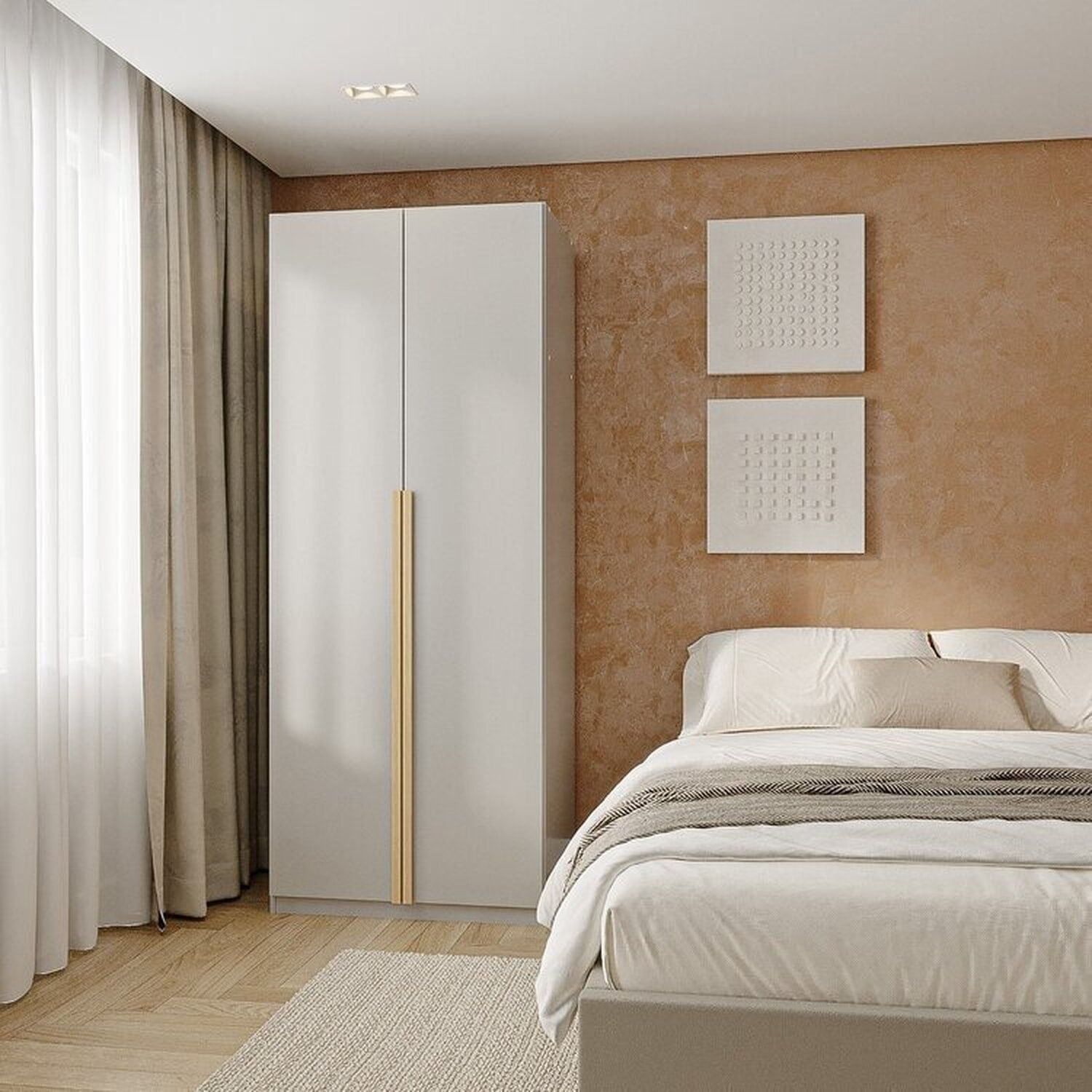 Encontraproduto.com.br - Guarda Roupa Modular 80cm Com Portas e Gaveteiro Jade Cabecasa Cinza Urbano