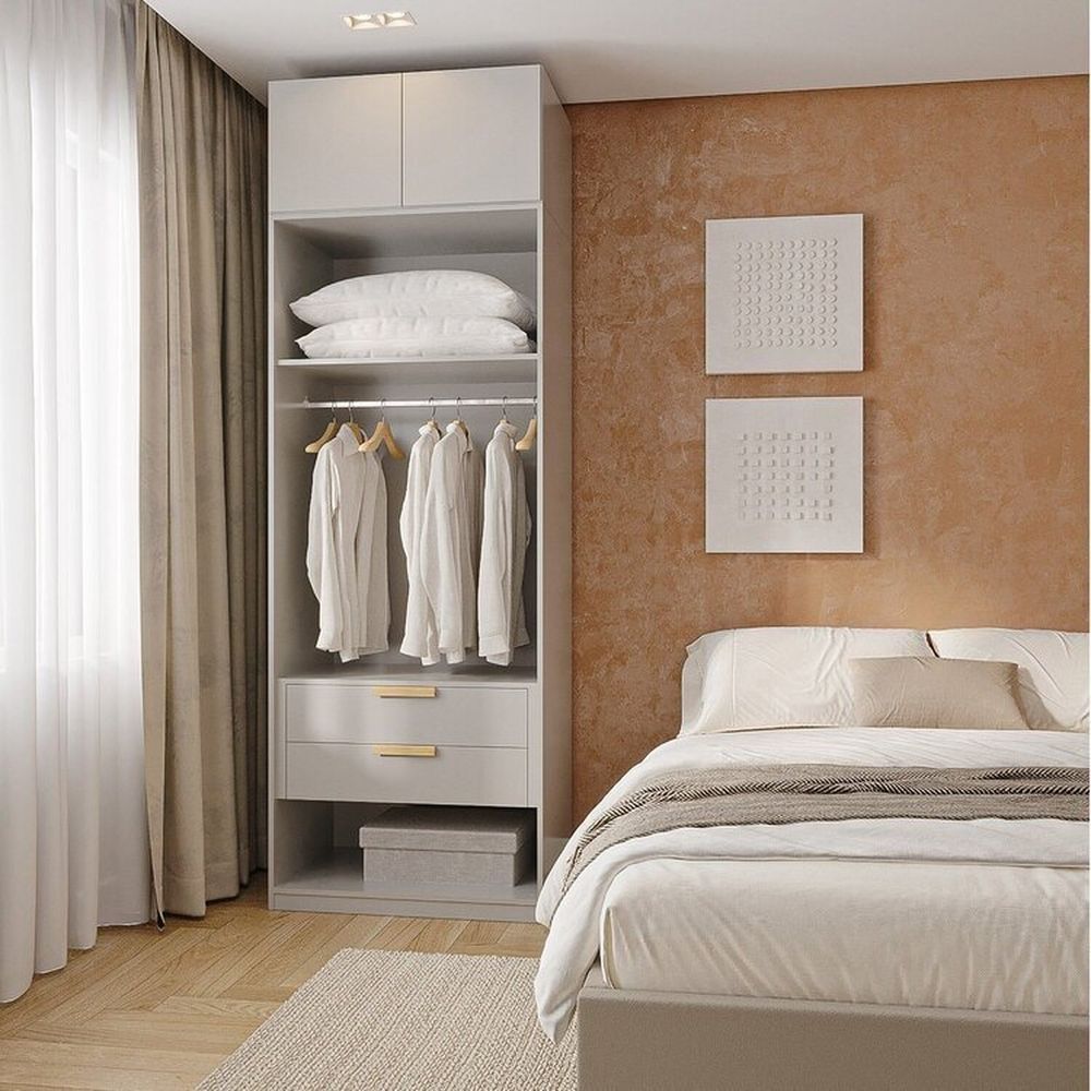 Guarda Roupa Modulado 2 Peças 2 Portas Jade Cabecasa Cinza Urbano