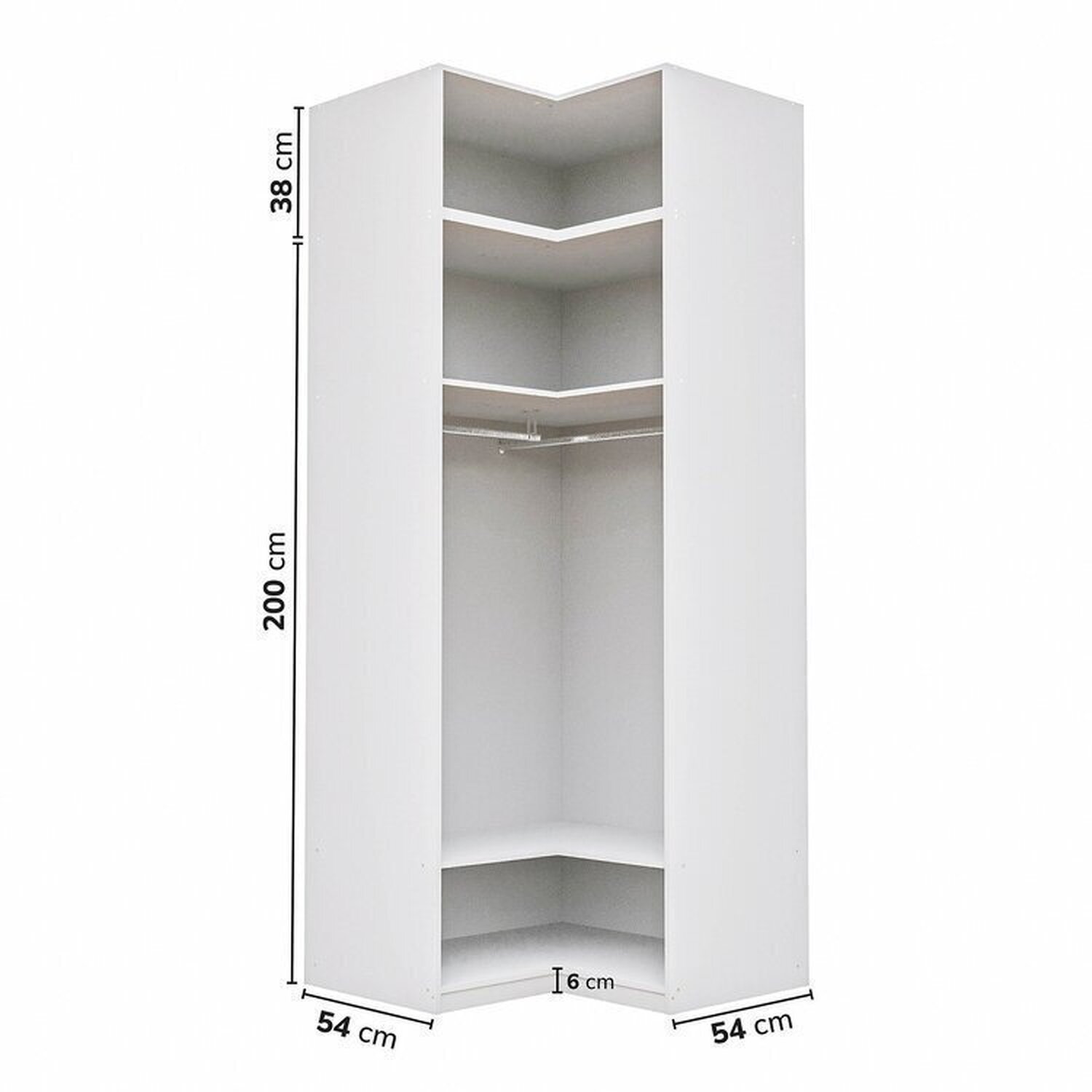Guarda Roupa Modulado De Canto 2 Peças 2 Portas Jade Cabecasa Branco Fosco