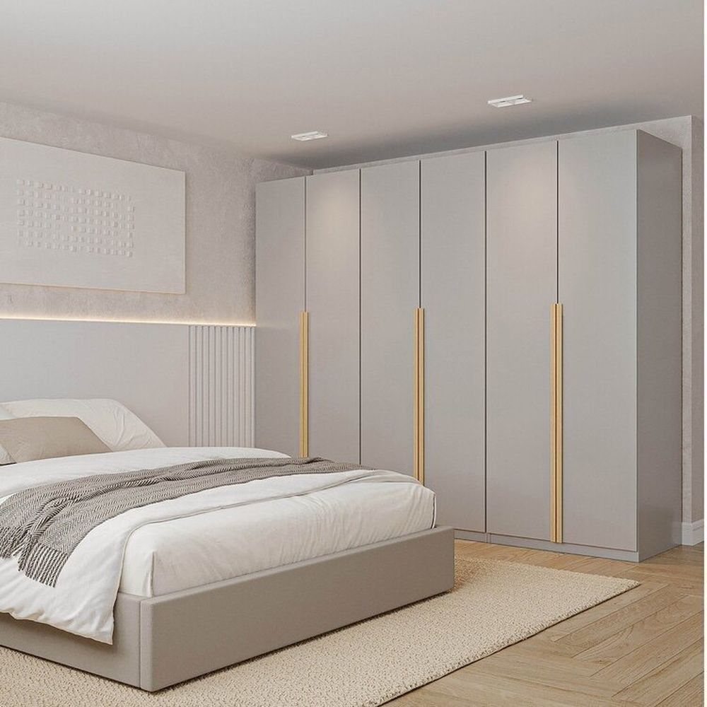 Guarda Roupa Modulado 3 Peças 6 Portas Jade Cabecasa Cinza Urbano