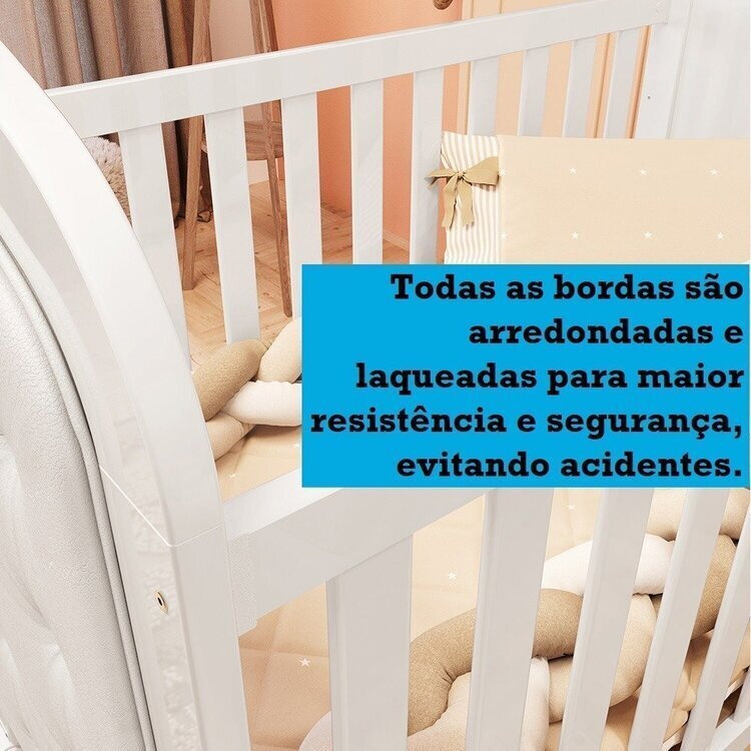 Encontraproduto.com.br - Quarto de Bebê Berço com Capitonê e Guarda Roupa 4 Portas Maya Clássico Espresso Móveis Branco Brilho/Branco