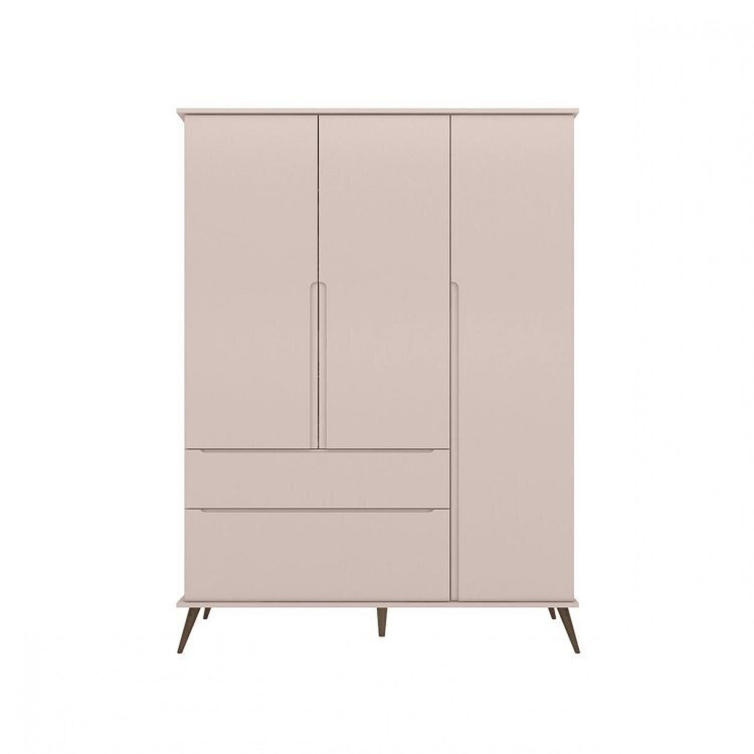 Encontraproduto.com.br - Conjunto Quarto Infantil com Guarda-roupa 3 Portas e Cômoda com Sapateira Melinda 100% Mdf Rosa