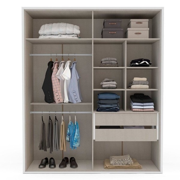 Encontraproduto.com.br - Guarda-Roupa Sevilha 4 Portas Cômoda 8 Gavetas Cama Infanto Juvenil Solteiro Branco