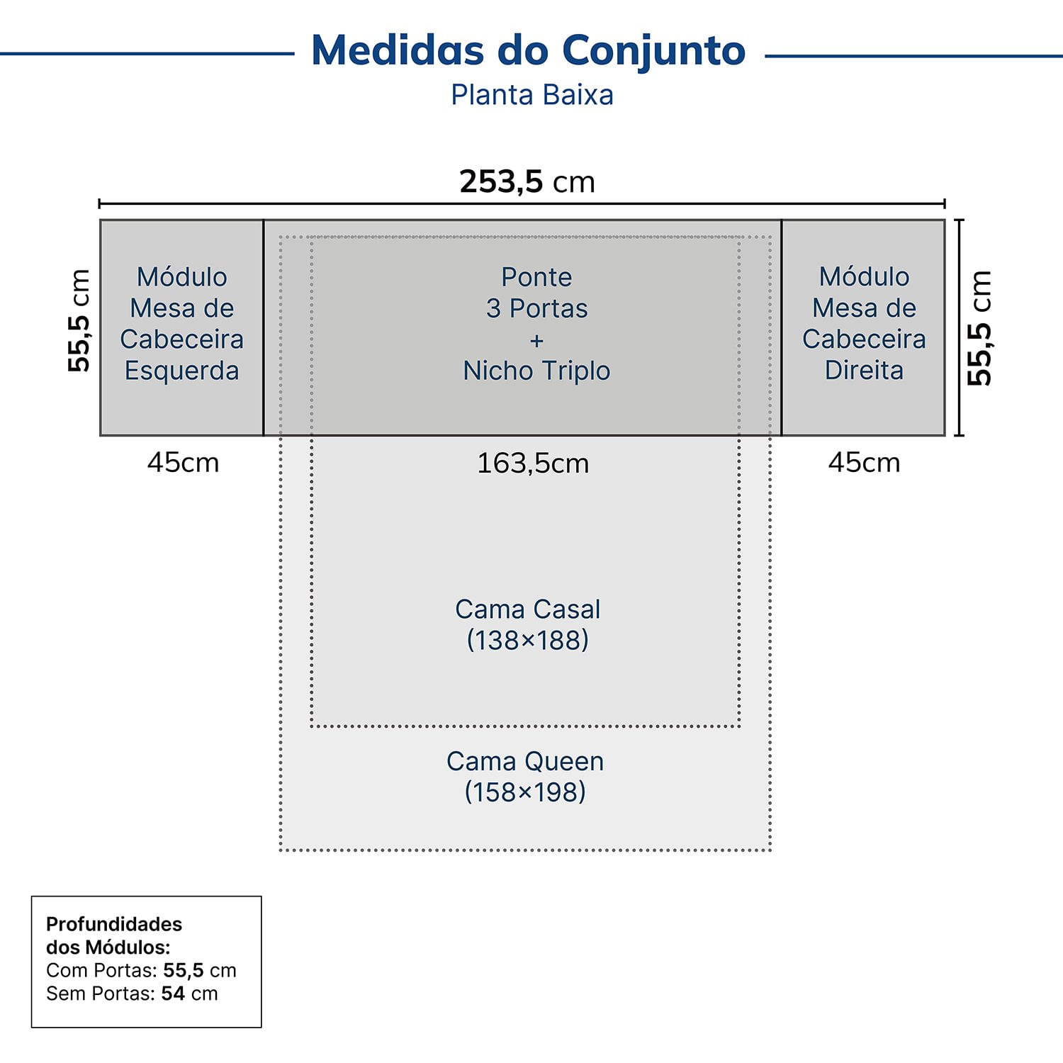 Encontraproduto.com.br - Guarda-roupa Modulado 7 Portas 4 Peças Hera Cabecasa Madeiramadeira Louro/Cinza