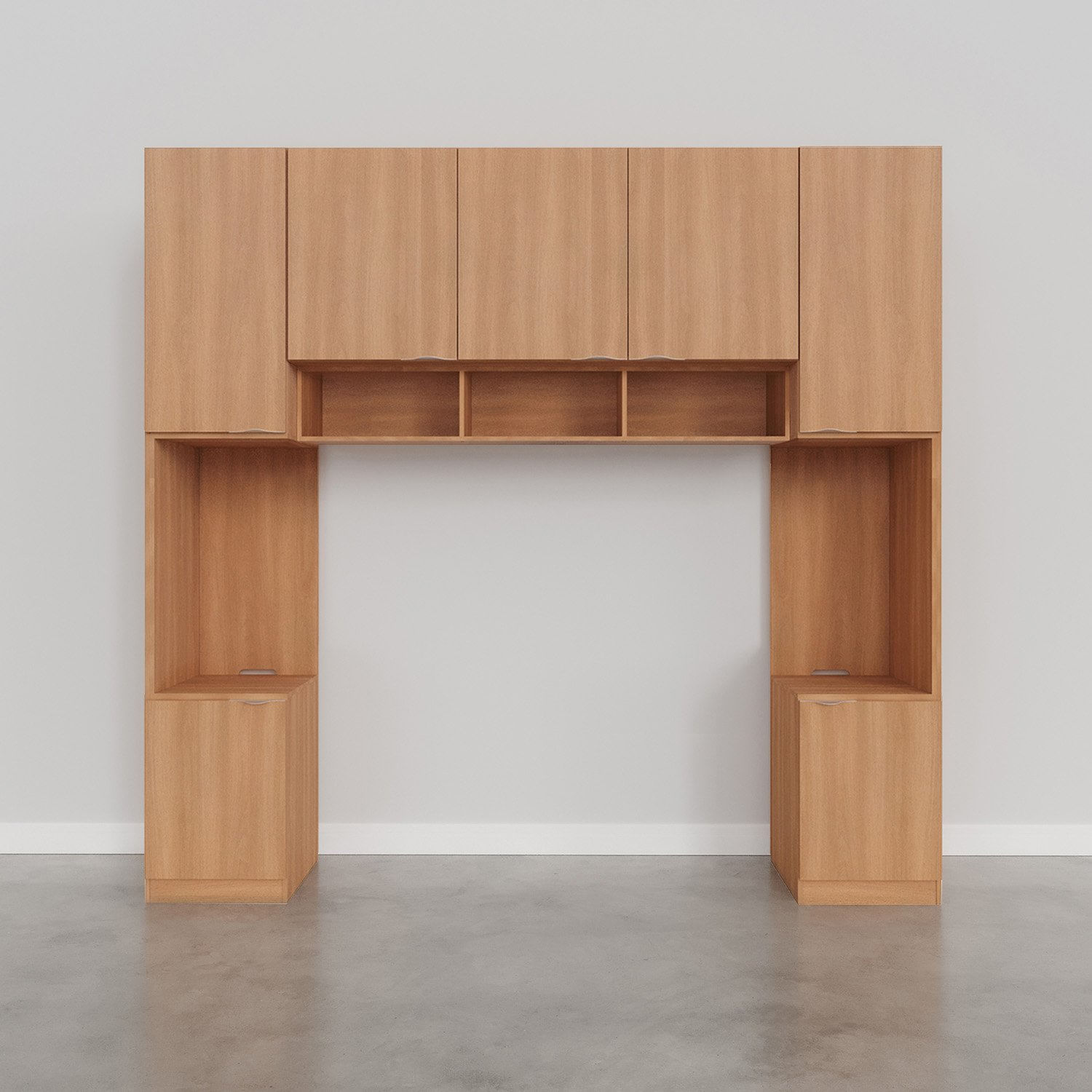 Encontraproduto.com.br - Guarda-roupa Modulado 7 Portas 4 Peças Hera Cabecasa Madeiramadeira Louro/Cinza