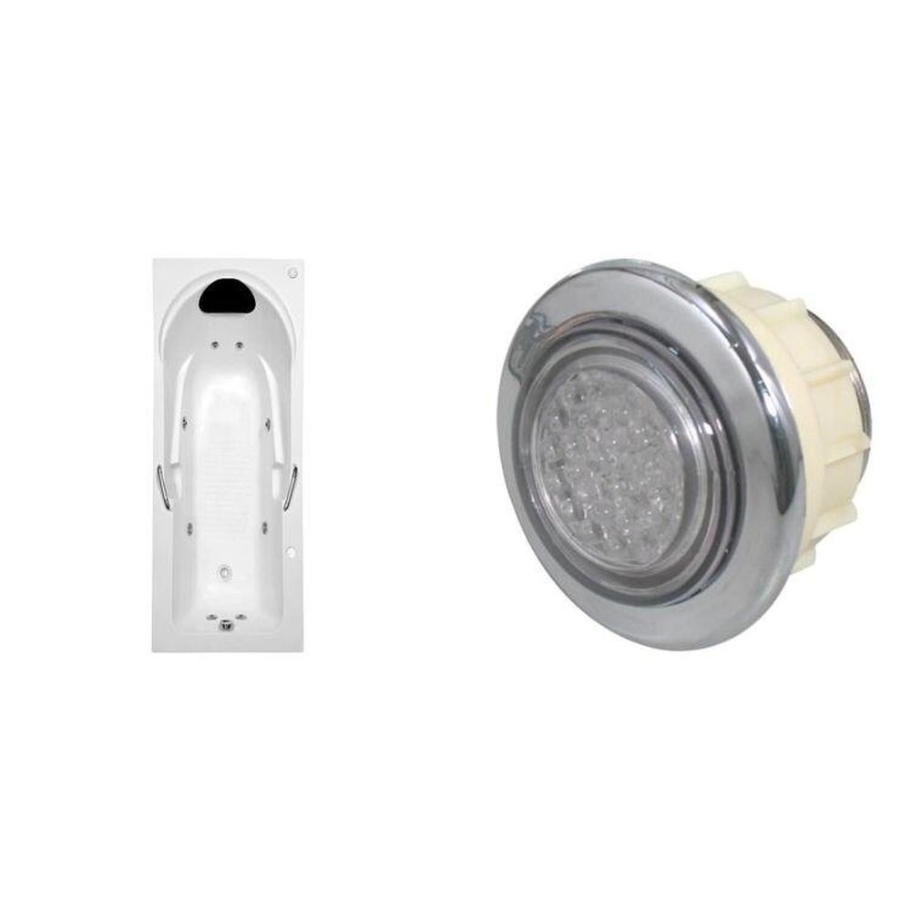 Banheira De Hidromassagem Capri Astra Em Gel Coat Gran Luxo P1 - 110v - Com Aquecedor E Cromoterapia Branco